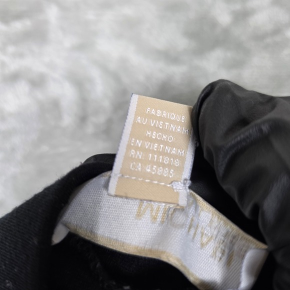 Michael Kors Black Faux Leather Moto Paneled Leggings Pants Womens Size 6 - Picture 13 of 13